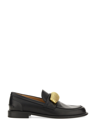 Jw Anderson Leather Moccasin Loafers In Black