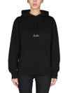 Saint Laurent Logo Hoodie Sweatshirt In Black