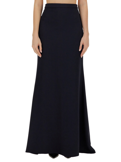 Valentino Long Cady Couture Skirt In Blue