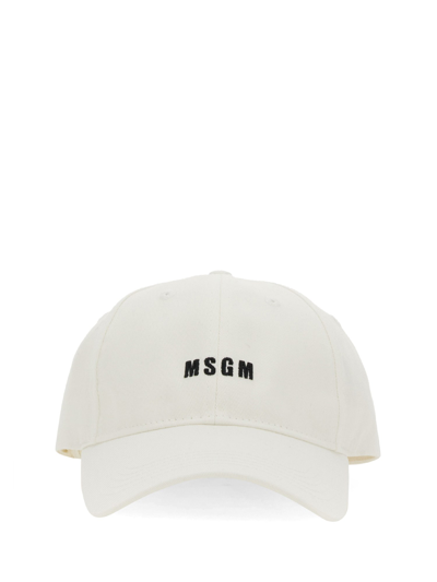 Msgm Baseball Cap In White