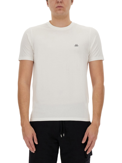 C.p. Company Cotton T-shirt With Logo In White