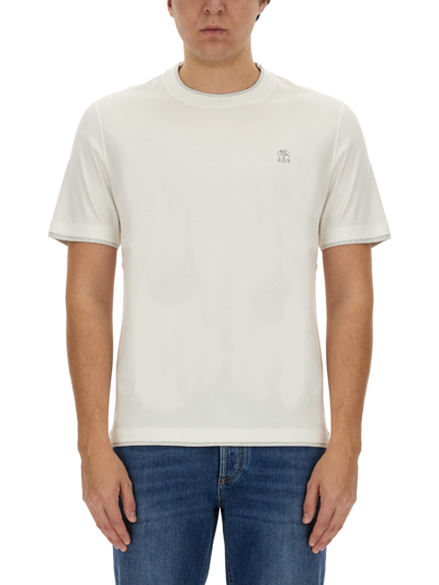 Brunello Cucinelli T-shirt With Logo In White