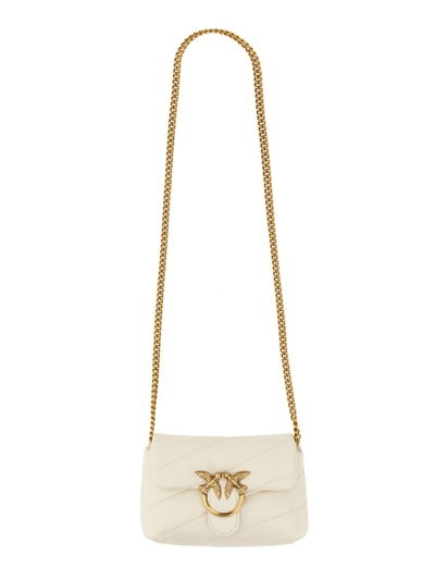 Pinko Small Love Shoulder Bag In White
