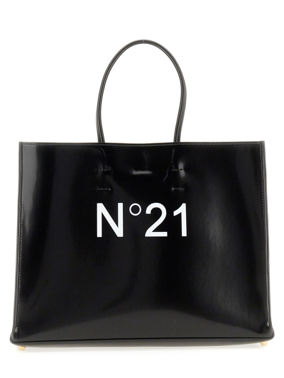 N°21 Eva Logo-lettering Shoulder Bag In Black