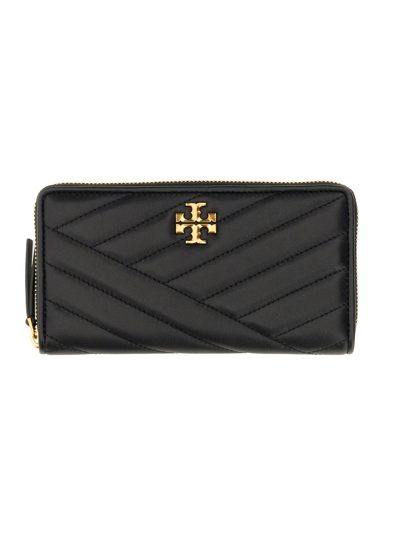 Tory Burch Kira Continental Leather Wallet In Black