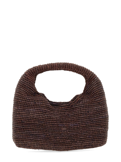 Manebi Designer Handbags "halfmoon" Bag In Brown