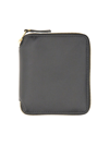 Comme Des Garçons Calfskin Compact Wallet Gold-tone Hardware In Black