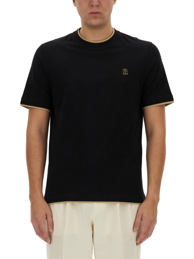 Brunello Cucinelli T-shirt With Logo In Black