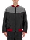 Aïe Casual Jacket With Contrasting Wool Upper In Black