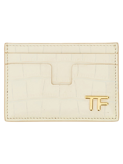Tom Ford Card Holder With Logo In Ivory