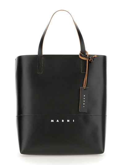 Marni Shopping Bag With Logo In Black