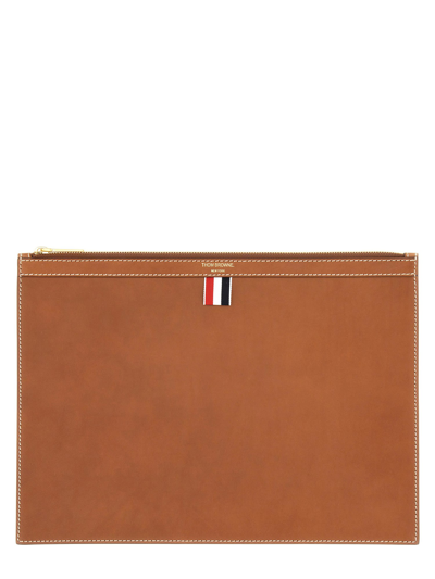 Thom Browne Medium Document Holder In Buff