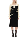 Maison Margiela Viscose-blend Midi Dress In Black
