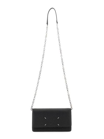 Maison Margiela Large Wallet With Chain In Black