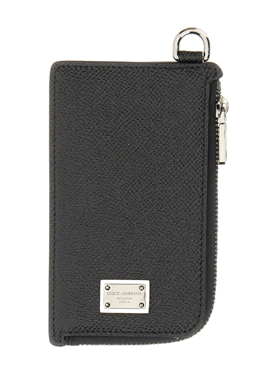 Dolce & Gabbana Card Holder With Logo Plaque In Black