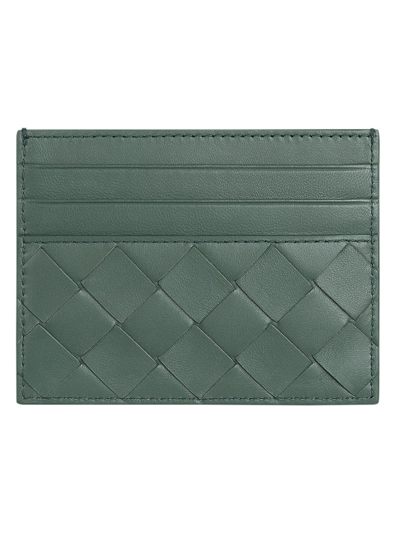 Bottega Veneta Intrecciato Credit Card Case In Aloe-gold