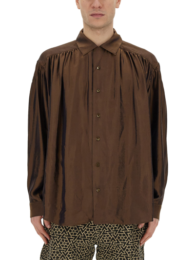 Aïe Oversize Shirt In Brown