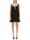 Nina Ricci Embellished Square Neckline Mini Length Dress In Black