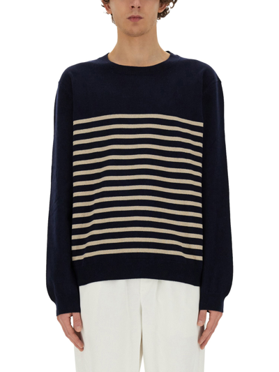 A.p.c. Navy Matthew Sweater In Blue