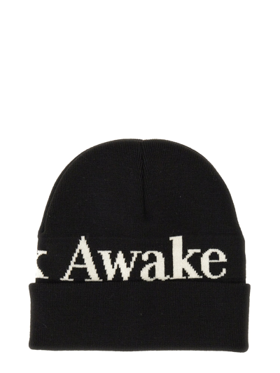 Awake Ny "serif" Logo Beanie In Black