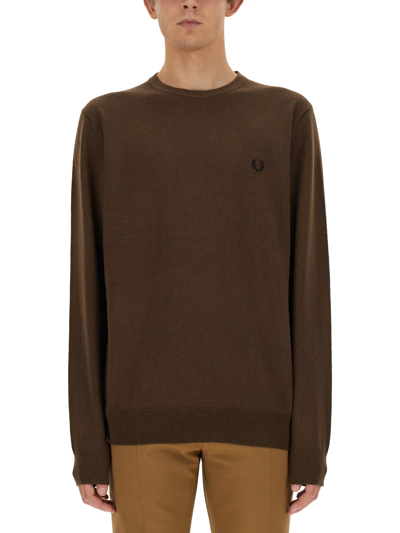 Fred Perry Jersey With Logo In Brown