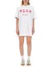 Msgm T-shirt Dress With Print In White