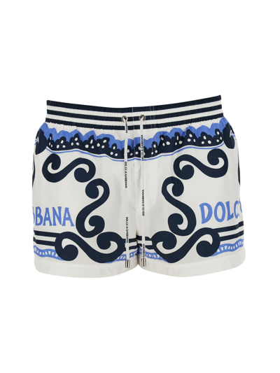 Dolce & Gabbana Marina Logo-print Swim Shorts In Multicolour