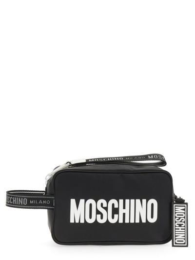 Moschino Beauty Case With Logo In Black