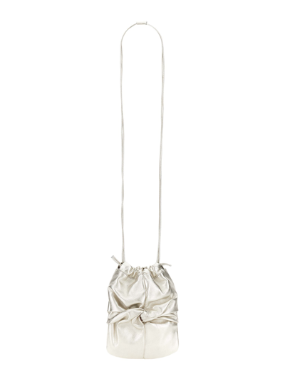 Hereu Ronet Metallic Bucket Bag In Silver