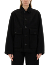 Lemaire Boxy Fit Cotton Jacket In Black