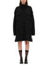 Maison Margiela Womens Black High-neck Oversized Woven Trench Coat In Black