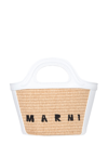 Marni Tropicalia Micro Tote Bag In Sand Storm Lily White