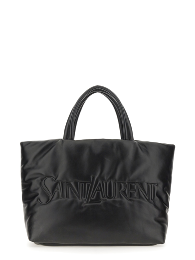 Saint Laurent Tote Bag With Logo In Black