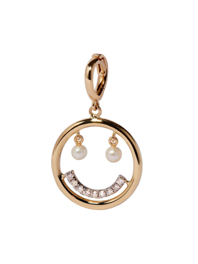 Annoushka Women's Mythology 18k Yellow Gold, Freshwater Pearl & 0.08 Tcw Diamonds Smiley Face Charm Pendant