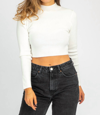Blue Blush Open Back Mockneck Sweater In Ivory In Multi