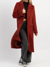 CRESCENT ELIZA BRICK BRUSHED WOOL COAT IN RED