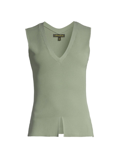 Capsule 121 Women's Dimensions The Extent Sleeveless Sweater In Moss