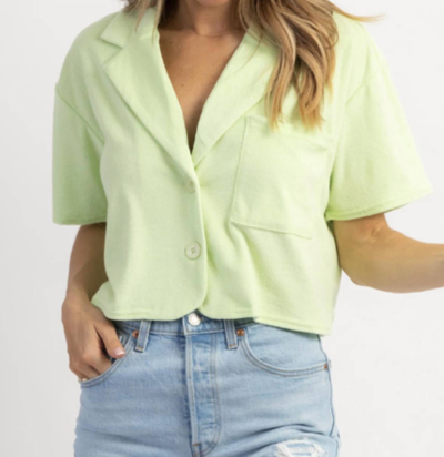 BLUE BLUSH OH POOL BOY TERRYCLOTH TOP IN LIME