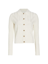 Loulou Studio Women's Caine Silk-linen Rib-knit Button-front Cardigan In Rice Ivory