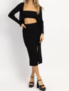 Crescent Evie Cardi Midi 3 Piece Set In Black In Black