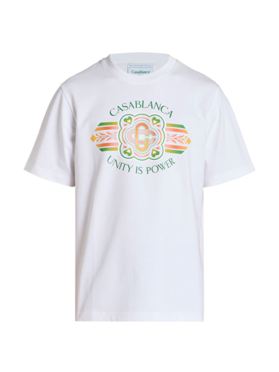 Casablanca Unity Is Power T-shirt In White,multicolor