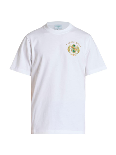 Casablanca Men's Jewels Of Africa Tennis Club Cotton T-shirt In White