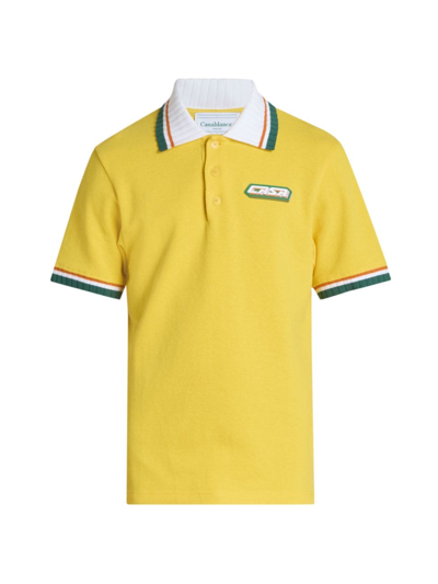 Casablanca Men's Cotton Polo Shirt In Yellow