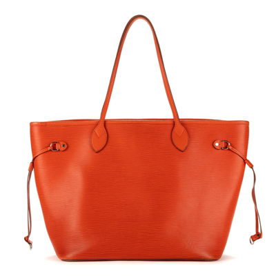 Pre-owned Louis Vuitton Neverfull Mm In Orange