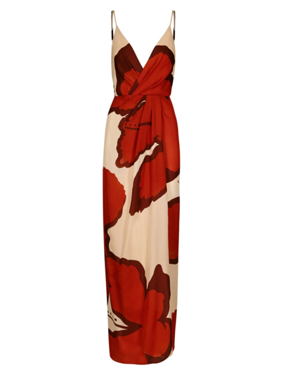 Johanna Ortiz Women's Swatches Of Hope Silk Maxi Dress In Ecru Red