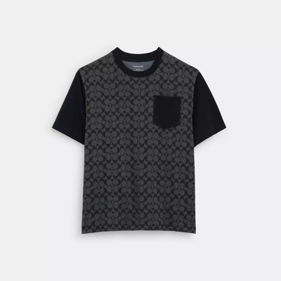 Coach Outlet Signature T-shirt In Organic Cotton In Black