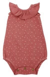 L'ovedbaby Babies' Ruffle Organic Cotton Bodysuit In Sienna Dots