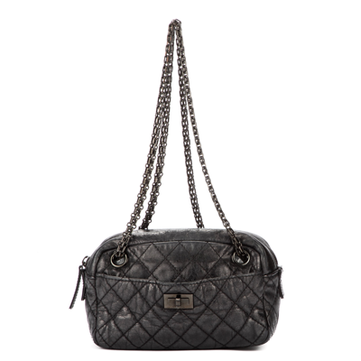 Pre-owned Chanel 2.55 Zip Pouch In Grey
