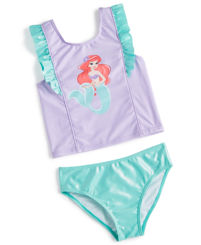 Disney Princess Kids' Little Girls The Little Mermaid Tankini Swimsuit, 2 Piece Set In Green