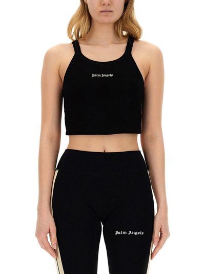 Palm Angels Tops With Logo In Black